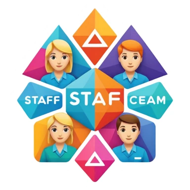 Staff team logo with name no faces sticker
