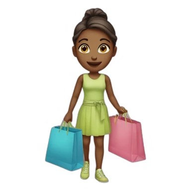 Girl with shopping bag sticker