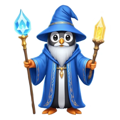 A penguin wizard sticker