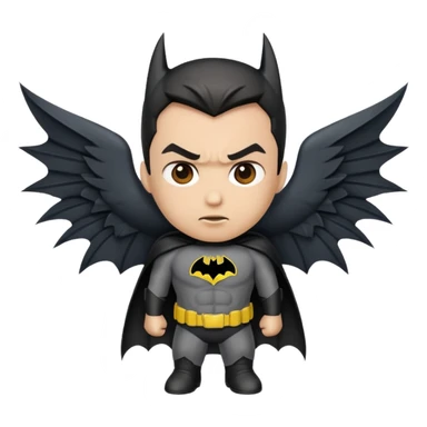 Batman emoji plzz give me wings alsi with this face like sticker