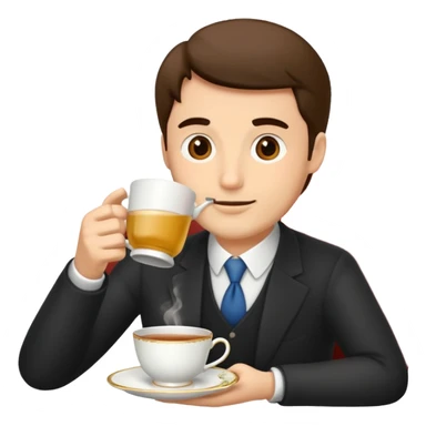 man drinking afternoon tea sticker