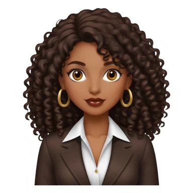 Rich dark brown girl with dark brown long curly hair expensive Realtor  sticker