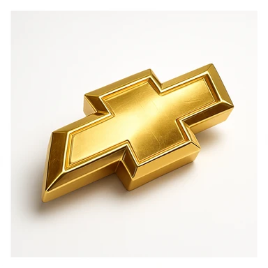 Chevrolet emblem, metallic gold and silver, 3D style, realistic lighting, no text sticker