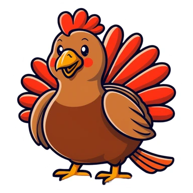 Turkey on a leash sticker