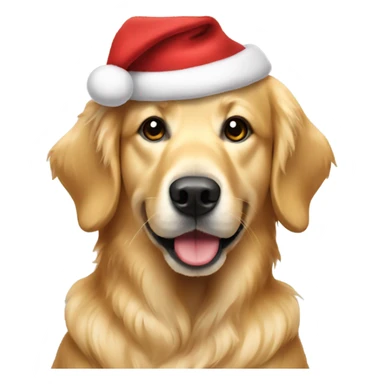 Golden retriever dressed up like Santa sticker