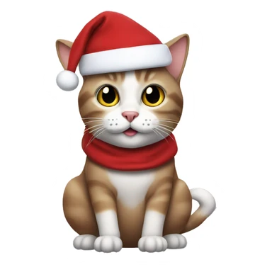 cat dressed as santa claus sticker