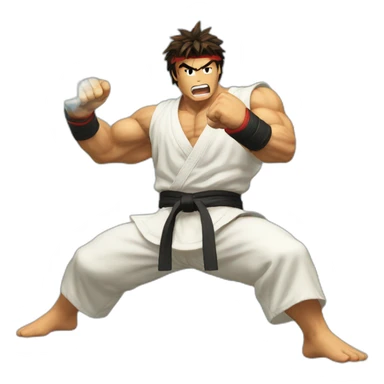 ryu performing hadoken sticker