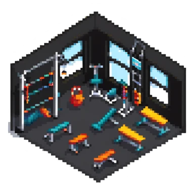 Gym fitness center with exercise equipment sticker