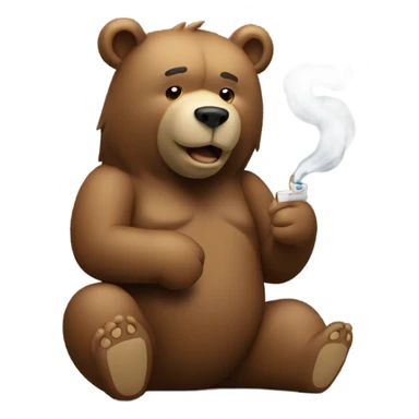 Bear smoking a joint  sticker
