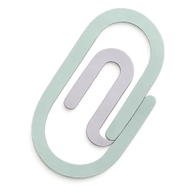 soft pastel tiny paperclip icon in gentle tones, paper craft style sticker