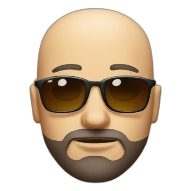 Very Serious Bald man with short beard and sun glasses sticker