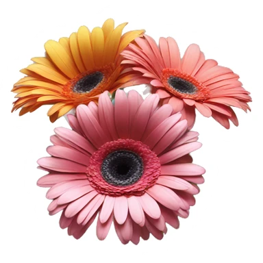 Three gerbera in a bouquet  sticker