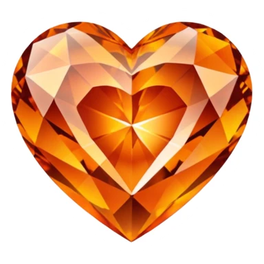 Crystal Orange Diamond Heart sticker
