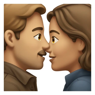 two men one woman kissing brown hair three people sticker