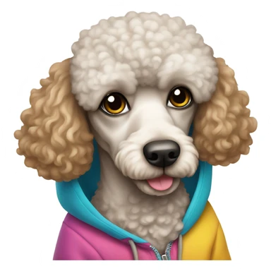 Poodle wearing a hoodie  sticker