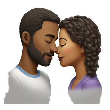 realistic portrait of a couple kissing sticker