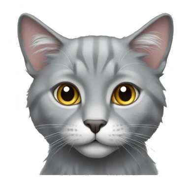 cat, grey, britsh long hair sticker