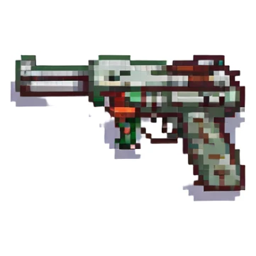 pixel art tommy gun, no background sticker