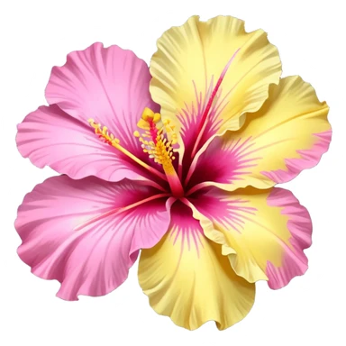 yellow and pink hibiscus flower sticker
