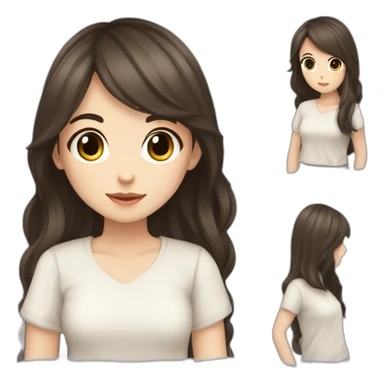 Interior designer bale girl with long dark brown hairand dark brown eyes anime sticker