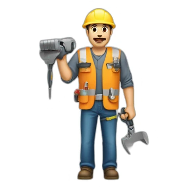 hombre mecánico con herramientas sticker