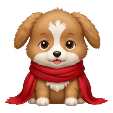 baby dog wears red scarf  sticker
