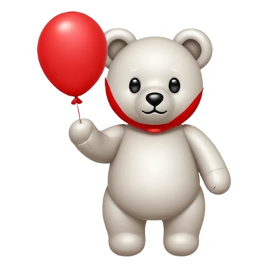 Niedliches gespenst in teddybärform mit einem luftballon in der hand sticker