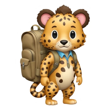  Safari Animal with Backpack  sticker