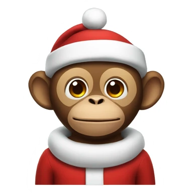 A monkey in a Santa costume  sticker