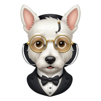 white terrier gentleman sticker