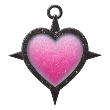 Pink ombre heart shaped compass with glitter sticker