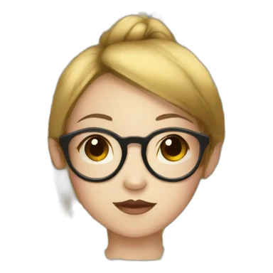 Vietnamese girl with golden round glasses and dark red black hair sticker