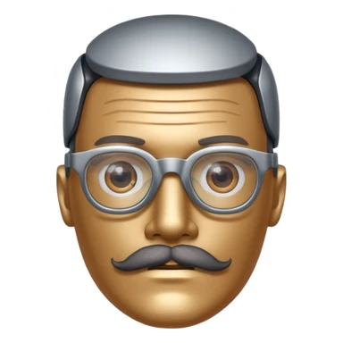 robotic man with glasses mustache  sticker