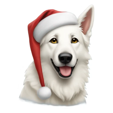 white shepherd santa sticker