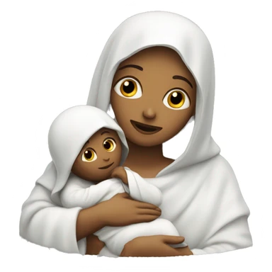 Maria mother of Jesus with Jesus in hands white skin sticker