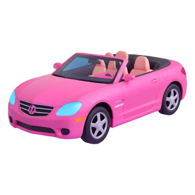 pink barbie convertible car sticker