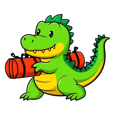 crocodile carrying bombs, bombardier crocodile sticker
