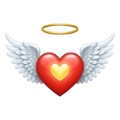 Angelic divine holy Christian Heart with angel wings sticker