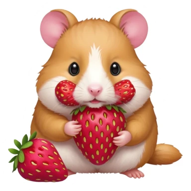 hamster eating strawberries sticker