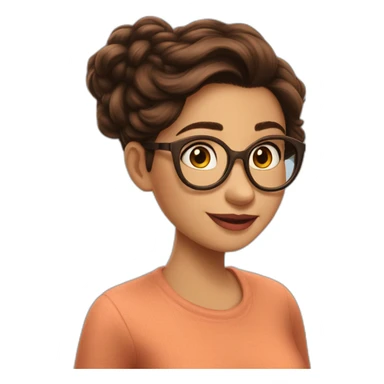 Póster Disney Pixar mujer morena pelo largo marrón con lentes sticker