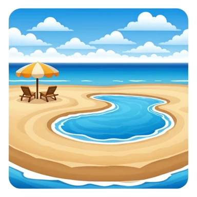 playa paisaje sin que sea un cuadro y que el cielo azul y la arena esten recortada sticker