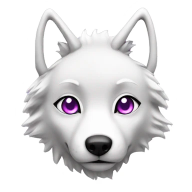 pink white female wolf furry purple eyes sticker