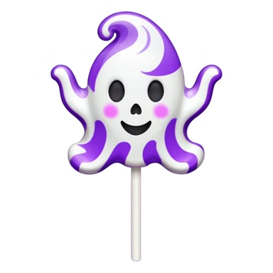 ghost lolipop purple and white sticker