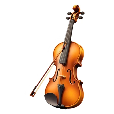Cinematic Realistic Violin, rich polished wood with delicate curves, taut strings reflecting warm golden light, fine dust particles catching the glow, intricate f-holes adding elegance, glowing with an air of timeless beauty and musical soul. sticker