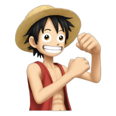Monkey.d.luffy fait coucou de la main sticker