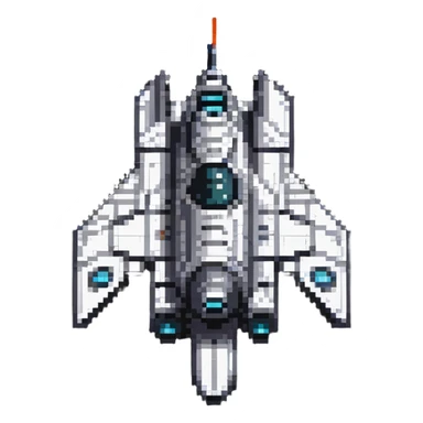 futuristic space cruiser, top-down view sticker