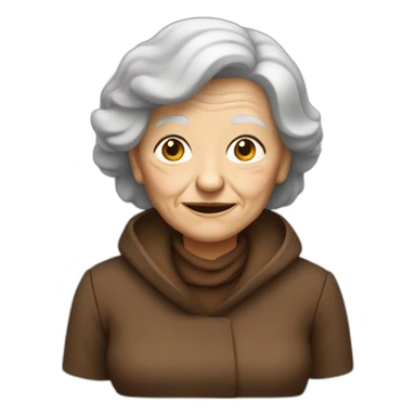 Old woman wearing brown clothes and a mutch  sticker
