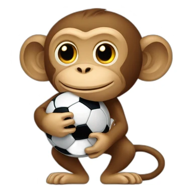 monkey holding a soccer ball sticker