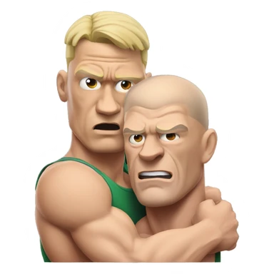 john cena with an amongus in a headlock sticker