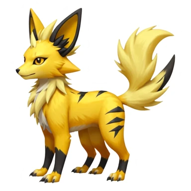 Feral Quadrupedal Digitigrade Luxray-Jolteon-Renamon-Zeraora-Vernid-fusion-hybrid-creature, full body  sticker